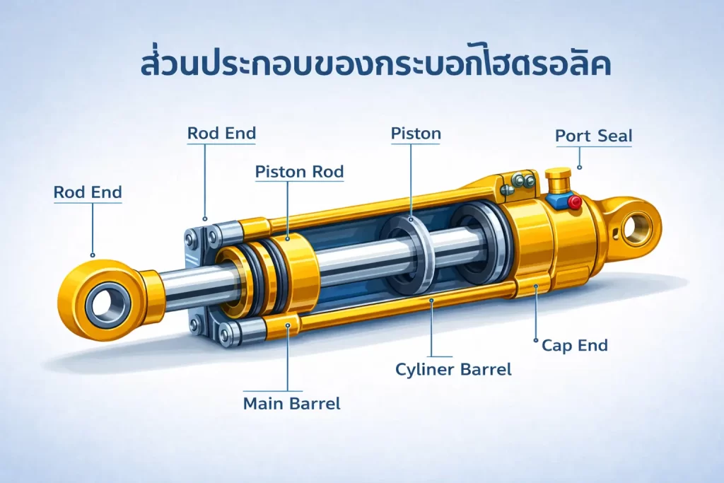 ส่วนประกอบ กระบอกไฮดรอลิค